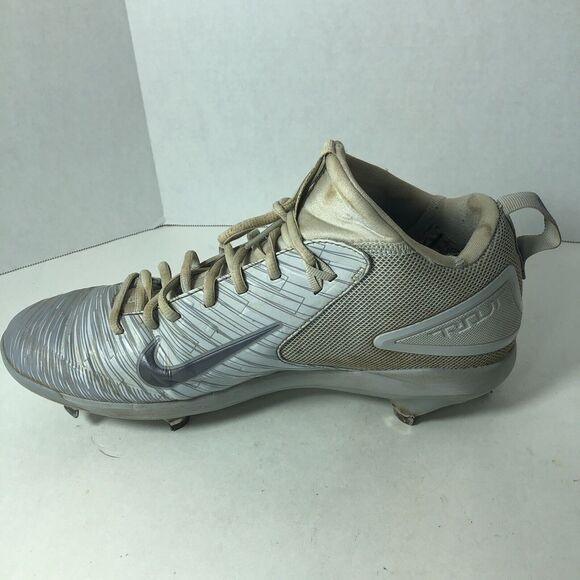 Nike Cleats Baseball Men's Size 12 Mike Trout Max Air Gray White Metal READ B4 - Picture 5 of 16